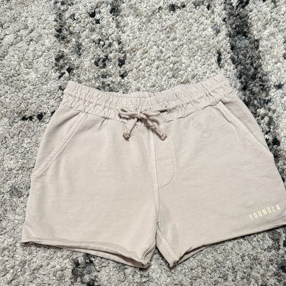 YoungLA Women's Athletic Shorts - Cream and Purple - Picture 9 of 9